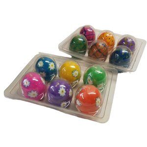 Decorative Easter Egg Candles Votive Size Dozen Spring Holiday Colorful Stonia